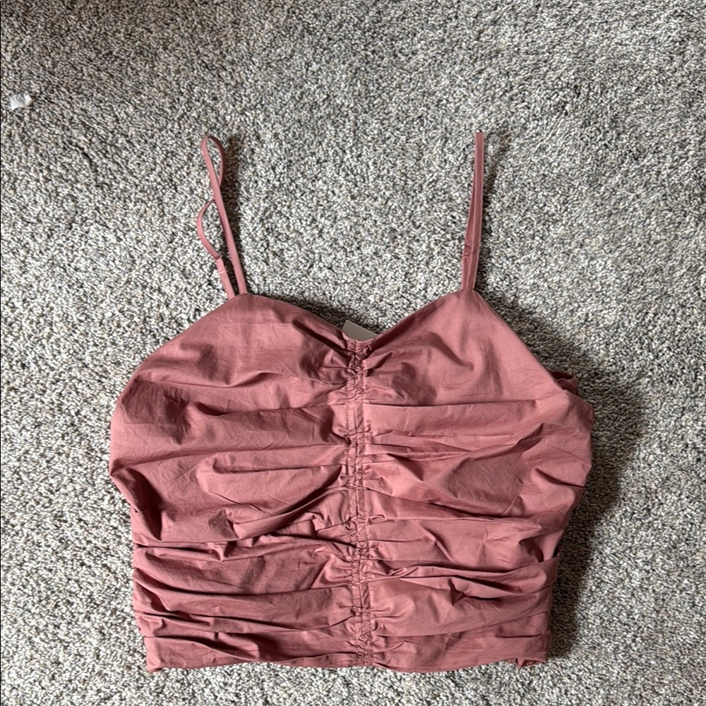 Ruched Mauve Spaghetti Strap Top